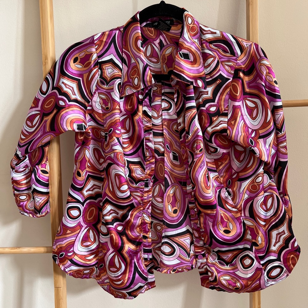 Funky vintage silky button up